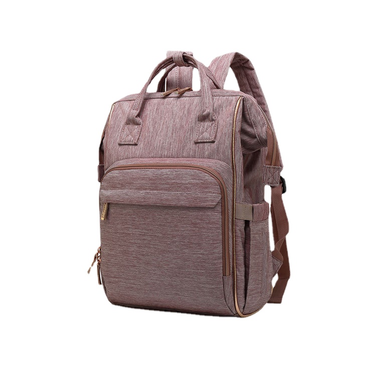 ISO9001 Pink Oxford Cloth Large Capacity Mommy Nappy Bag Backpack