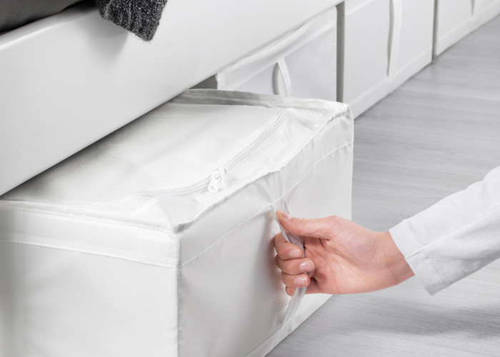 Puting Portable clothes storage bag customized sorting dust cover blanket Oxford Fabric White purple 93*55*19cm