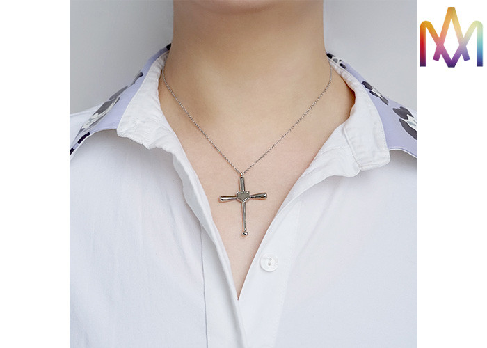 Anti Corrosion SS316 Baseball Bat Cross Pendant Necklace