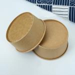 Disposable Kraft Paper Bowls Takeaway Packaging Meal Bowl Customized LOGO