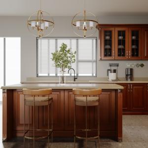 China Brown Melamine Modular Kitchen Cabinets Ready Made Cupboards Sets wholesale