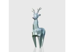 China Famous Geometric Life Size Deer Sculptures Modern Art Stainless Steel wholesale