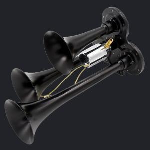 China Three Trumpet Spary Black Color Air Horn (HS-1019B) wholesale