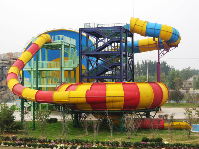 Customized Fun Aqua Park Fiberglass Water Slides Giant Space Water Slides for Water Project