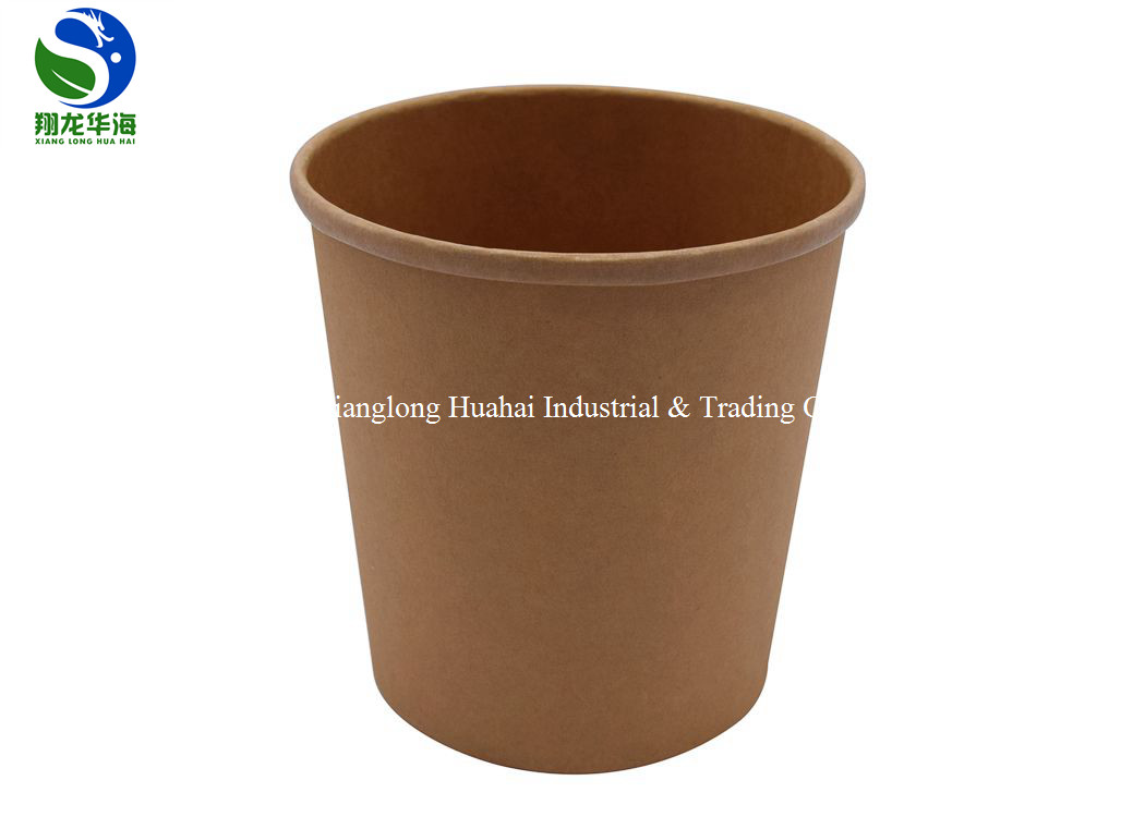 480ml Disposable Kraft Paper Food Buckets With Lid