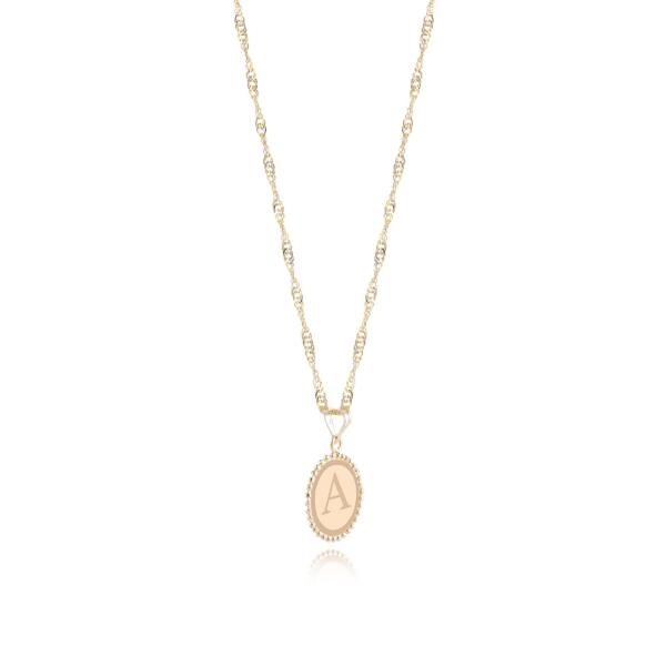 18K Gold ‘A’ Pendant Necklace