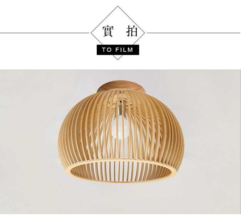 Modern Wood Birdcage E27 Ceiling Lights Nordic Home Deco Bamboo Weaving Wooden Ceiling Lamp(WH-WA-53)
