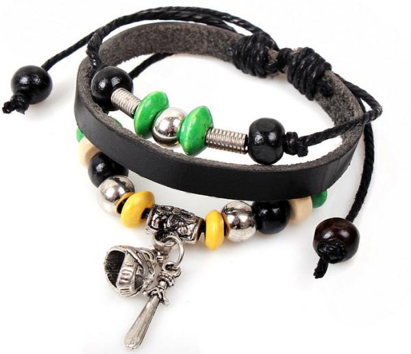 Roman Gladiator helmet leather bracelet leather bracelet European Central Knight