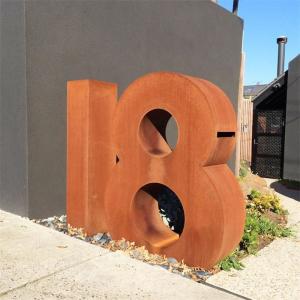 China Contemporary Decoration Letter Number Design Corten Steel Metal Art Sculpture wholesale