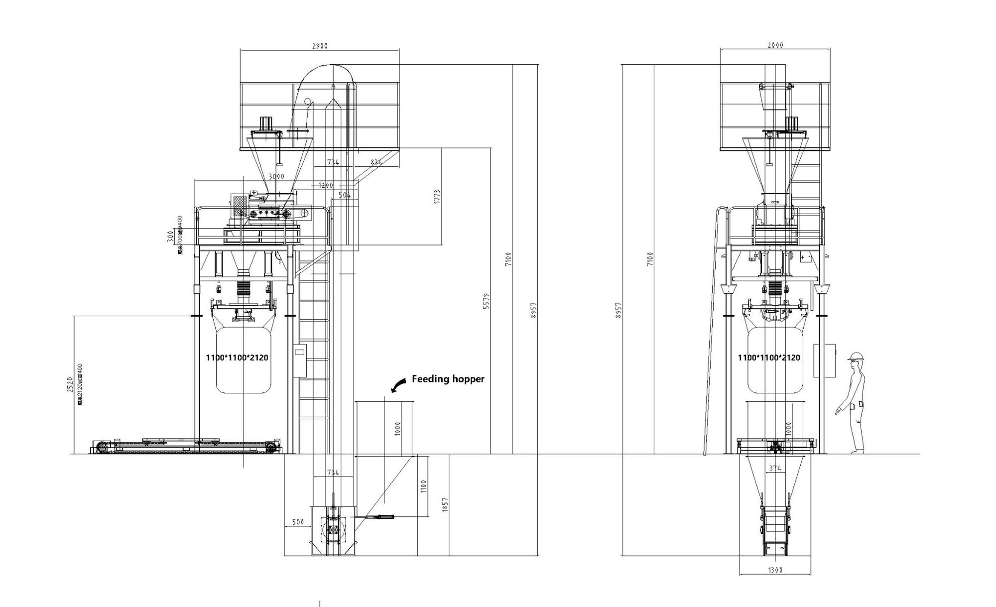 Gravity Feeding 1 Ton Semi Auto Big Bag Jumbo Bag Filling Machine