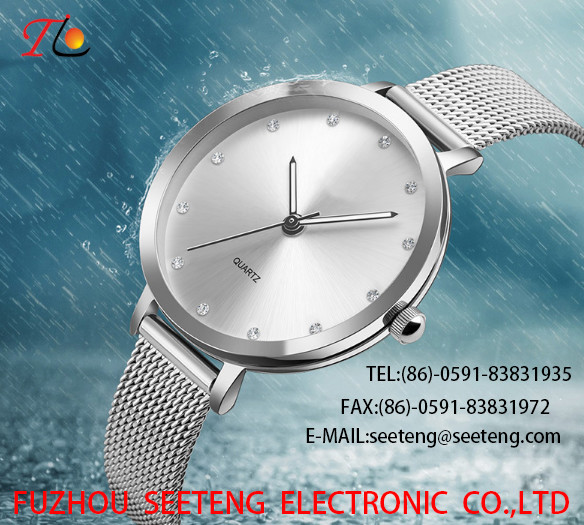 ALLOY WATCH QUARTZ WATCH ROUND DIAL ALLOY CASE AND ALLOY BAND CHAIN STRAP FASHION WATCH CONCISE STYLE ELEGANT STYLE