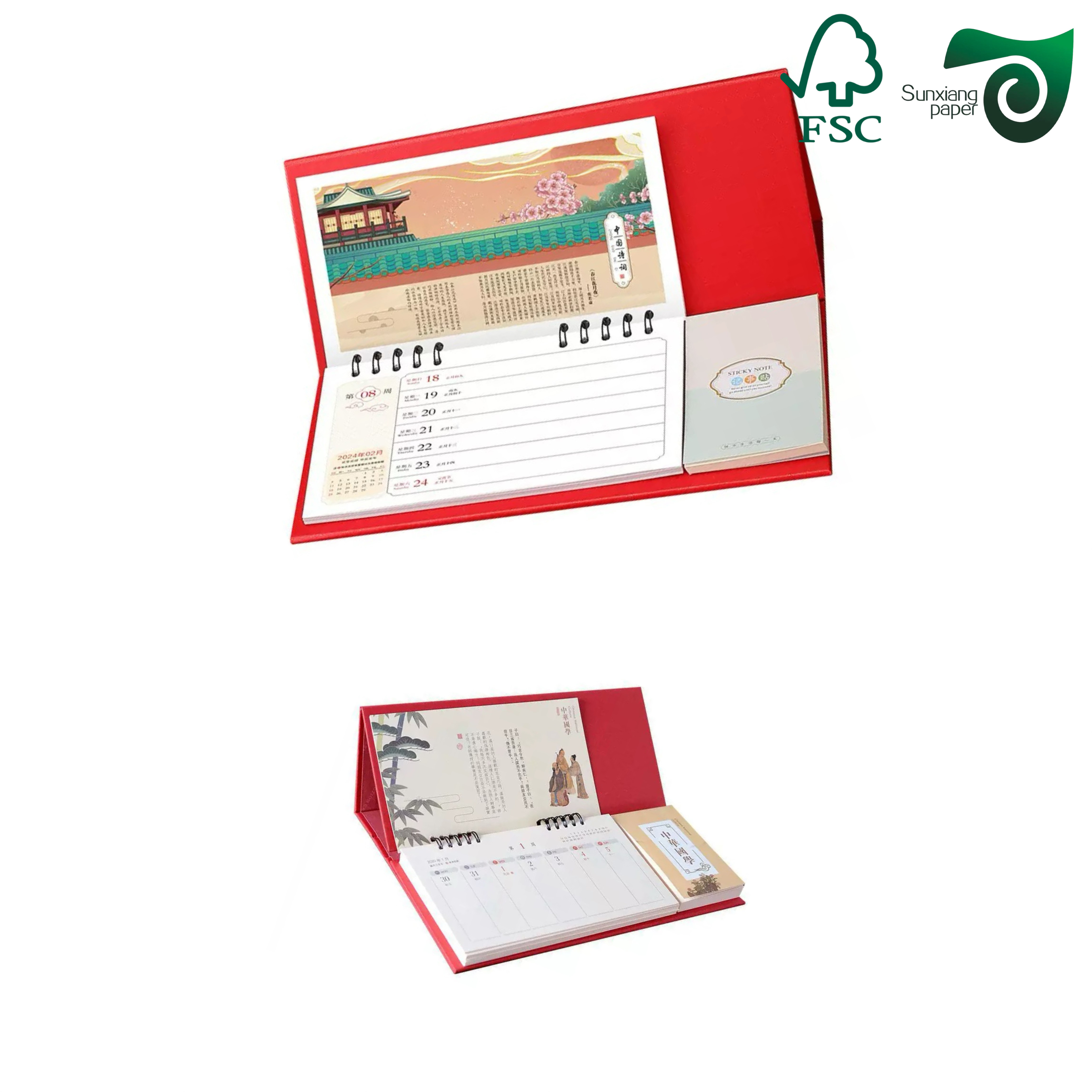 635mm 965mm Gloss C2S Art Board In 250GSM 300GSM For Desk Calendar FSC