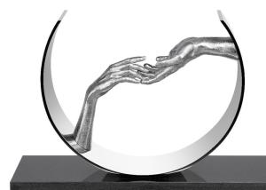 China 150cm Height Stainless Steel Love Sculpture With Granite Base wholesale