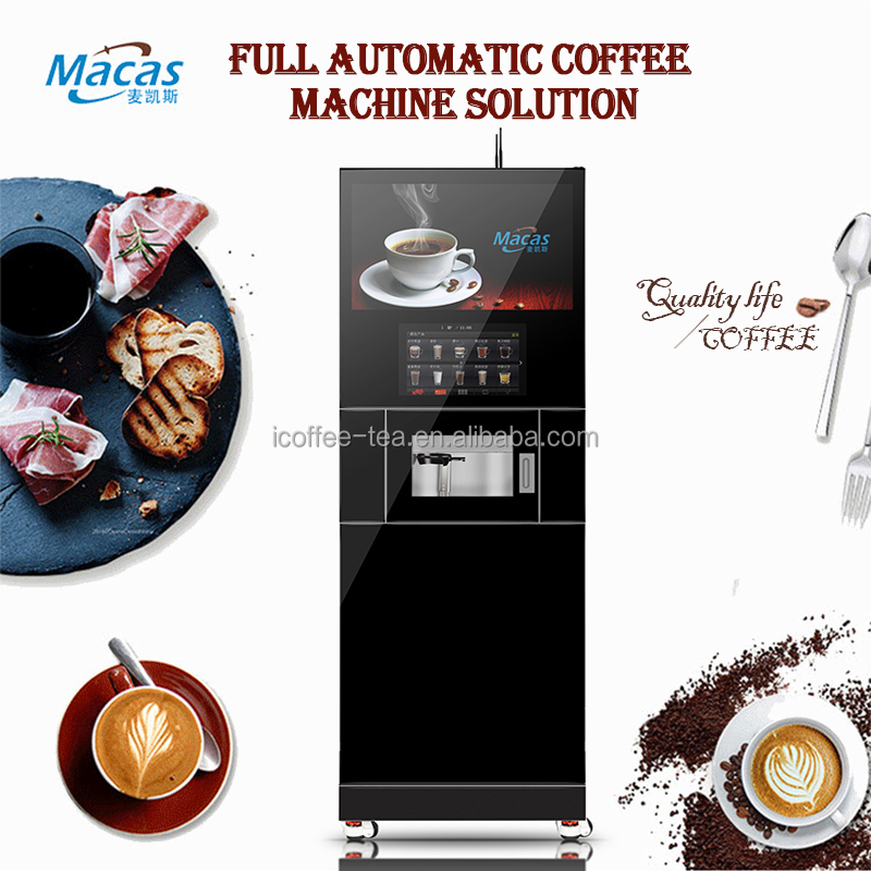 15.6'' Touch Screen Automatic Instant Coffee Vending Machine H 1830mm