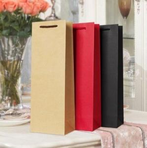 China CMYK 100gsm Kraft Paper Wine Bags wholesale
