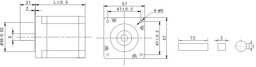 0.45N.m 1.2Degree 40.5mm Length 5.2A Hybrid stepper motor