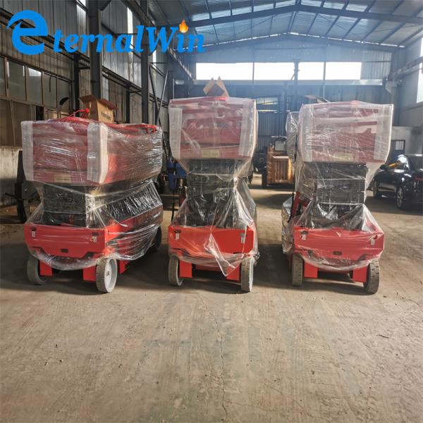 10m Lifting Height 350kg Red Electric Battery Scissor Lift Platform