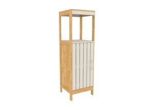 China Beige 96.5cm Height MDF Bamboo Stripes Door Metal Handle Bathroom Console Unit wholesale