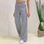 Loose Side Printing Ladies Casual Pants , Mid Waist Ladies Wide Leg Trousers