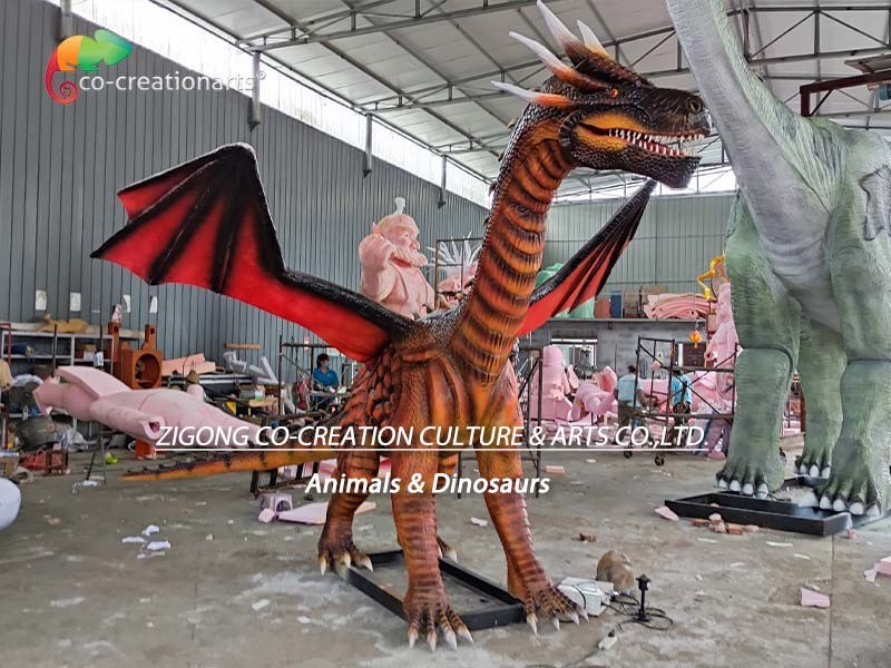 Amusement Park Outdoor Decoration Animatronic Dragons Sunproof