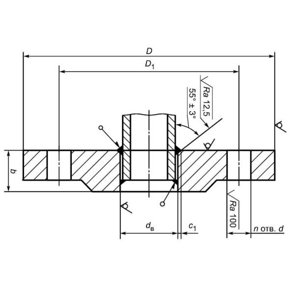 Flange GOST33259 Stainless Steel ст.12х18 Н 10Т Flange Atk Blind GOST33259 TYPE11 WNRF For Pipe Connection