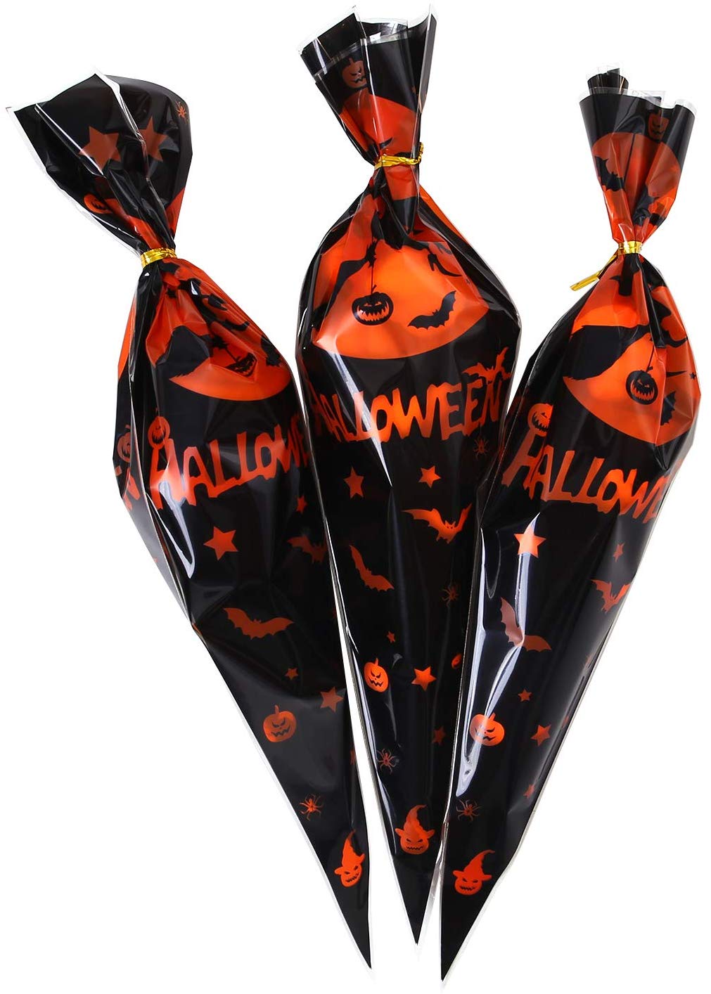 Transparent Cone Shaped Plastic Sweet Bags , Custom Party Candy Bags