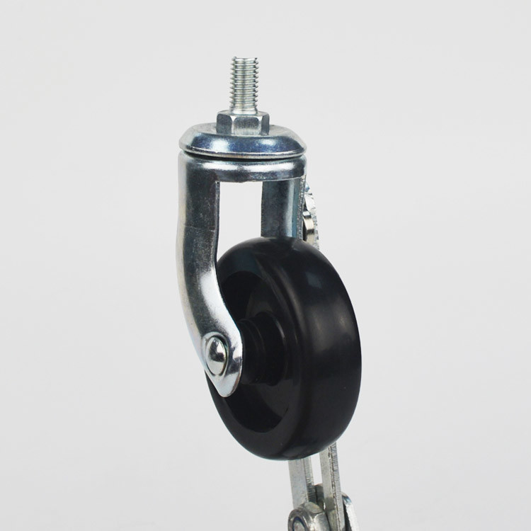 60mm Black Plastic Small Trolley Wheels M8 Threaded Stem Swivel Solid Food Cart Casters Manufacturer YLcaster
