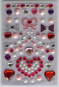 China Brightness Rhinestone Heart Shaped Stickers , Personalised Love Heart Stickers wholesale