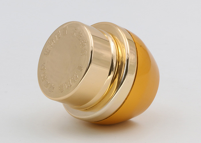 Frosted Small Glass Cosmetic Jars With Lids , Gold Glass Ointment Jars Luxury