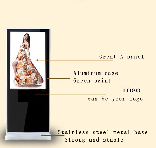 55” floor standing advertising display 3G/WIFI/Lan, Suitable Hotel/ supermarket