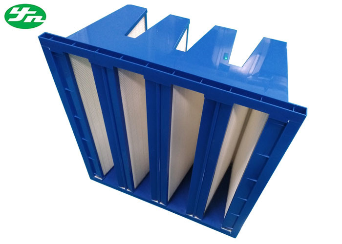 0.5um 60% High Efficiency Particulate Air Filter W Shape V Bank Type