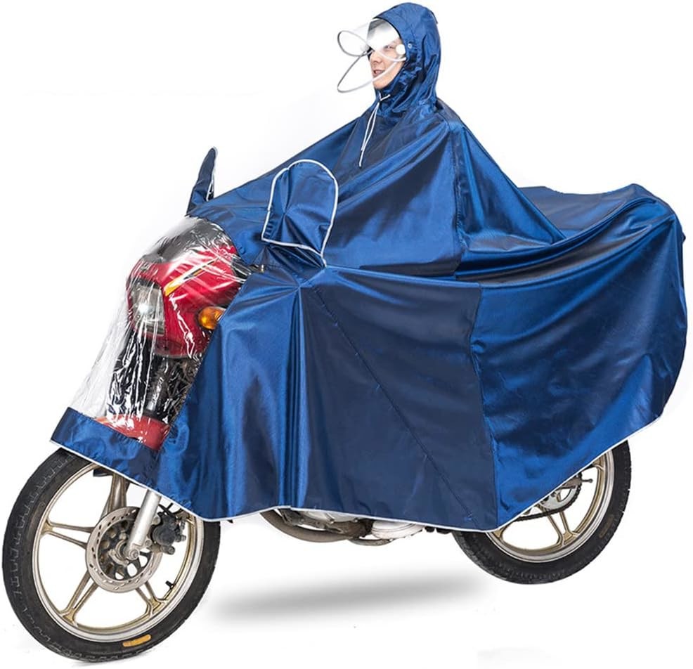 Unisex Adult Rain Poncho Outdoors Bike Ebike Motorcycle Scooter Cycling Jacket Raincoat Hooded Cape, Purple, 6XL