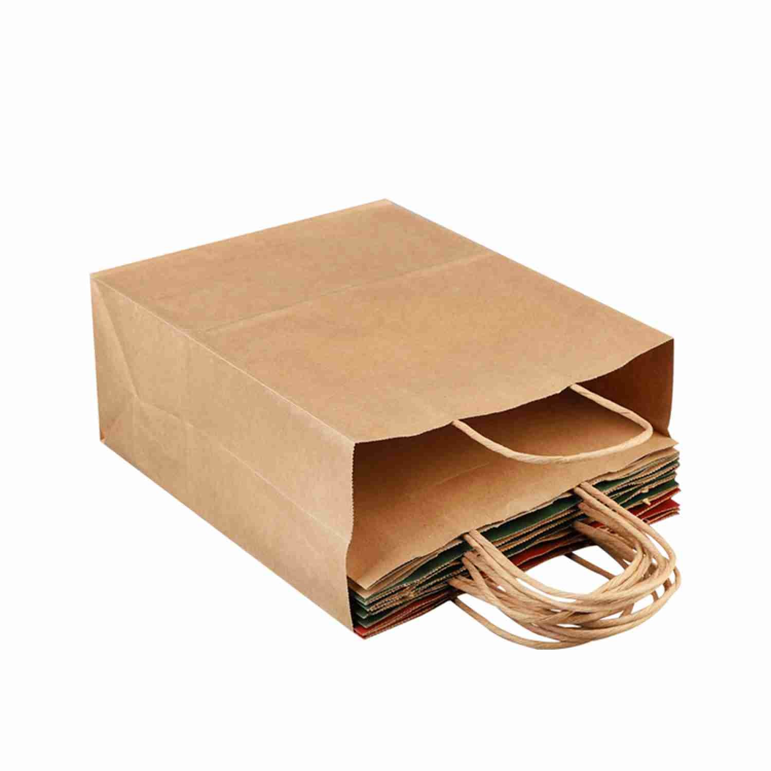 ODM Recyclable Shopping Brown Kraft Bags Bulk With Twisted Handle