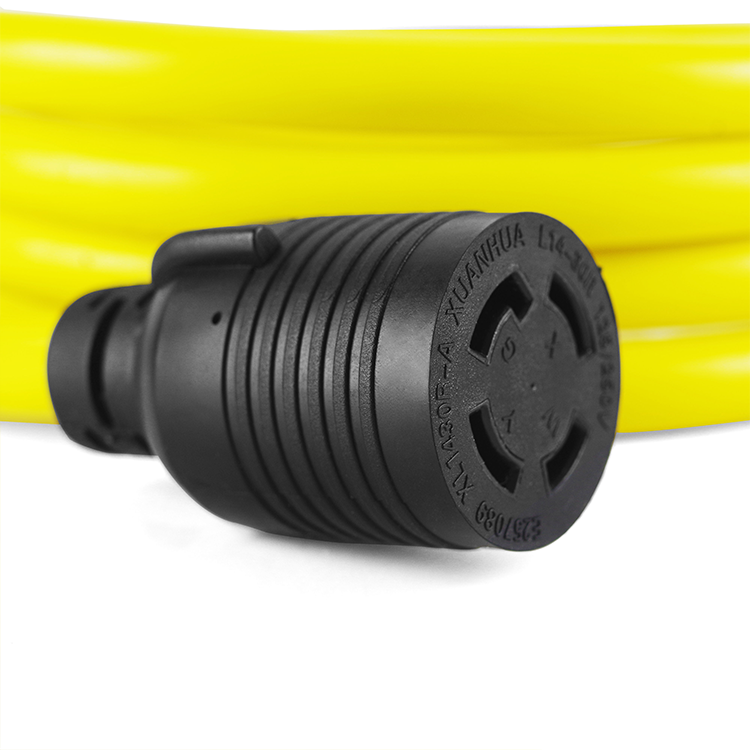 L14-20R Generator Extension Cord Heavy Duty Generator Locking Power Cord 10FT Black Conductor Bared stranded cooper