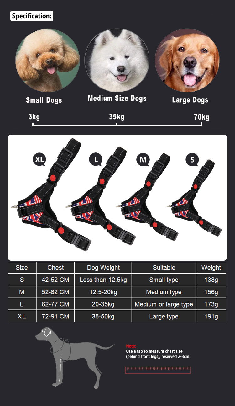 High Quality Big Pet Dog Harness No Pull Reflective Adjustable With Handle Pet Products