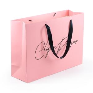 China Custom LOGO Cosmetics Gift CMYK Printable Paper Bags With Handle wholesale