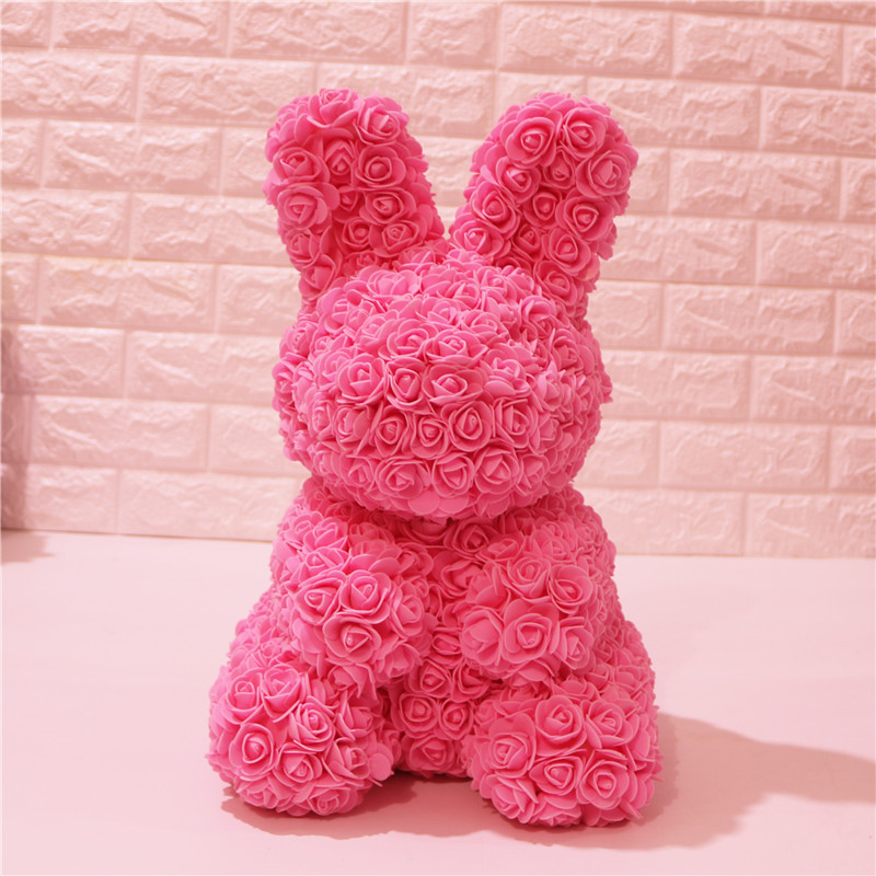 Wholesale Price 40cm height Foam Rose Bunny Artificial Flower Rabbit For Gift rabbit roses