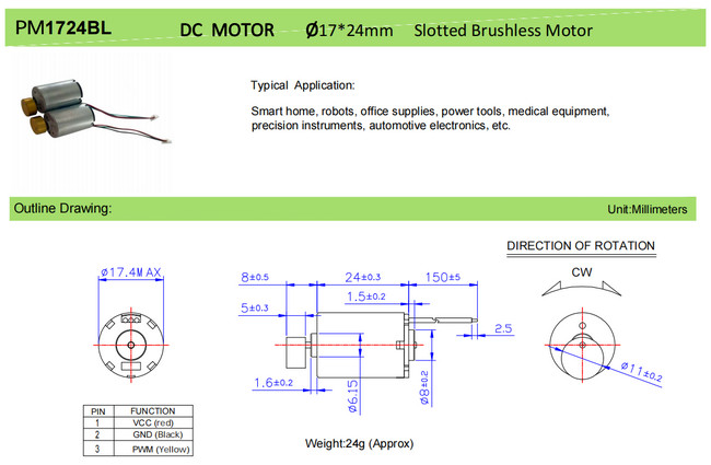 17mm brushless dc motor