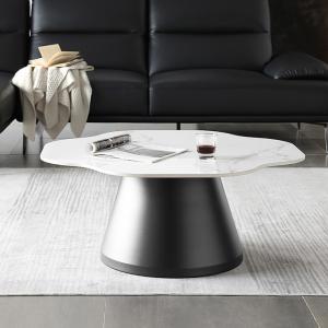 China Microcrystalline Round Rock Coffee Table 30kgs With Carbon Steel Base wholesale