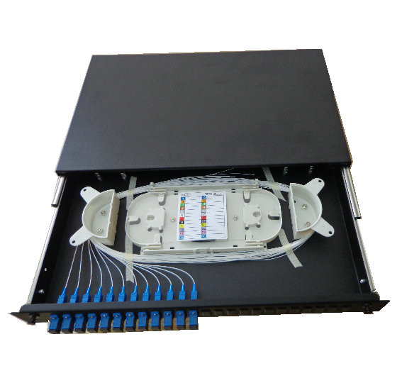 Fiber Optic Patch Panel 19 Inch 24 Fibers 1U height FTTX rackmount ODF