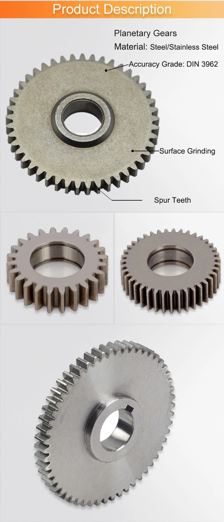 Non Standard High Precision M4 Metal Gear Wheel 20CrMnTi Steel Spur Gear