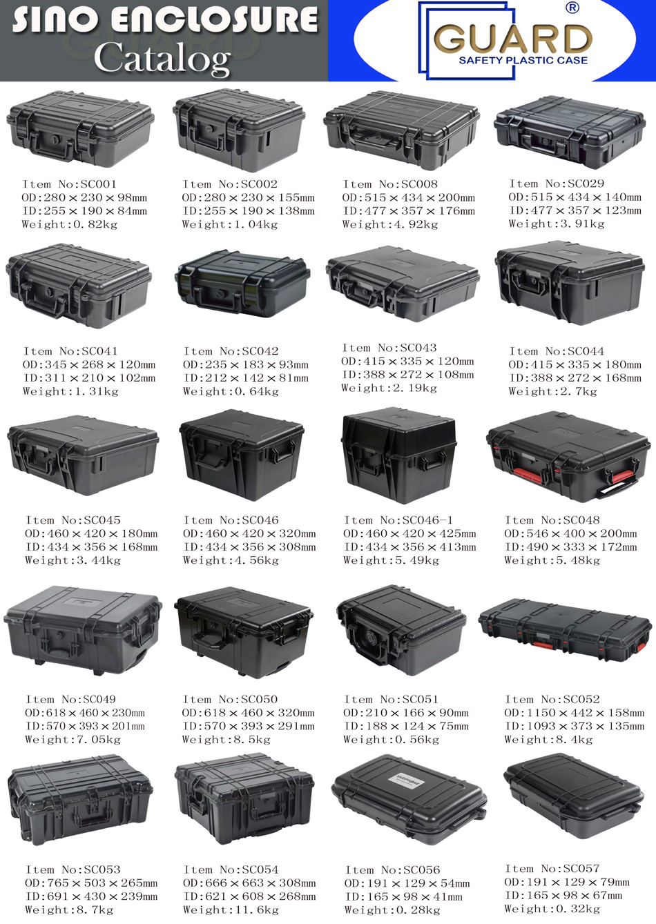 Waterproof Plastic Tool Case Crushproof Dustproof Drop Resistant