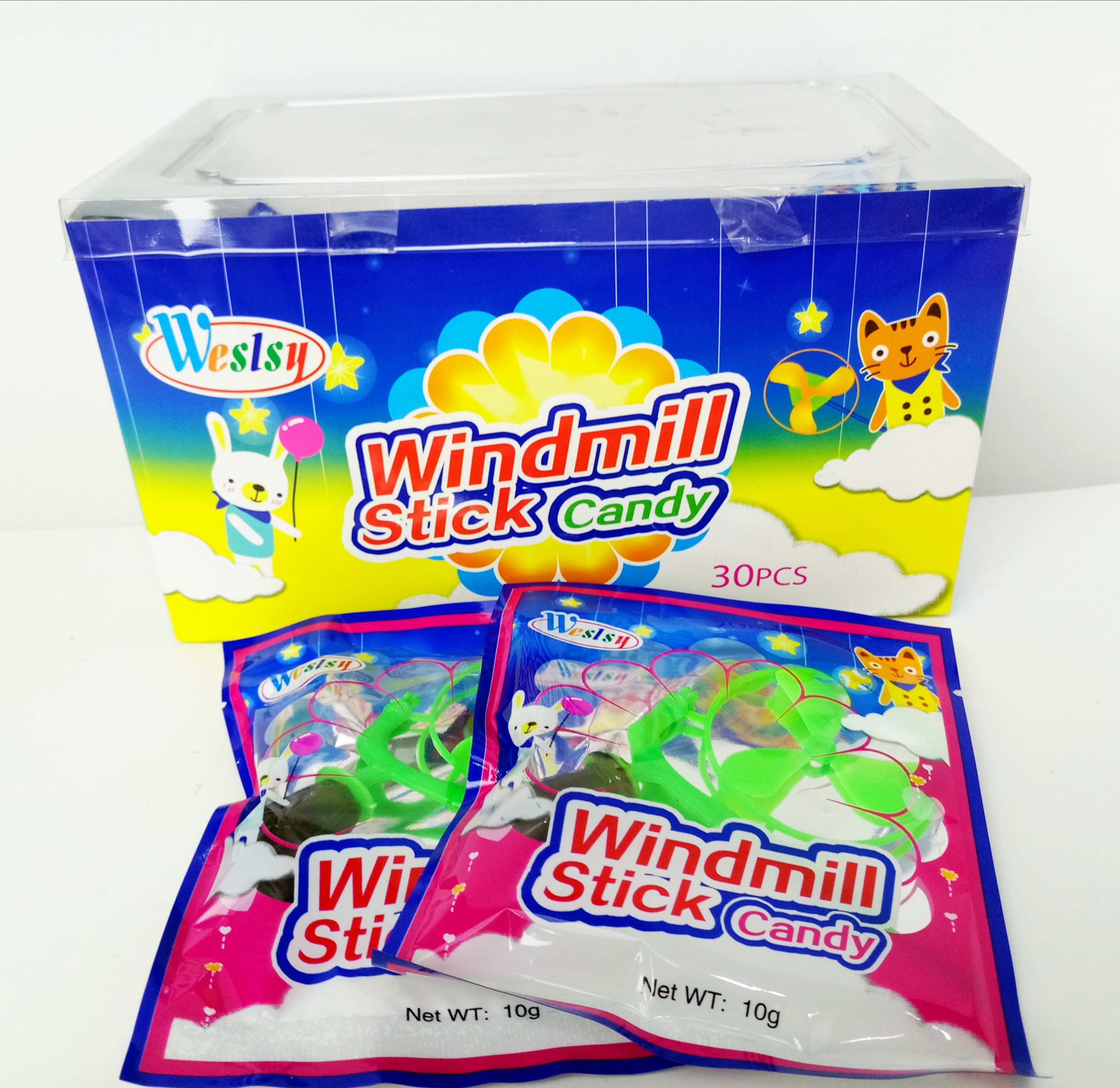 Windmill Shape Hard Novelty Candy Toys With Multi Fruit Flavor