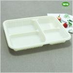 Disposable 4-Compartments Corn Starch Bioplasitc Meal Tray,Manufacturers Hot