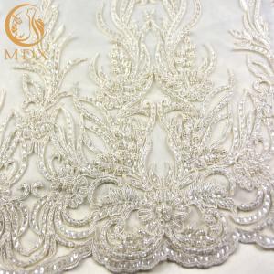 China White Embroidered Lace Fabrics 20% Polyeter Handmade Water Soluble\ wholesale