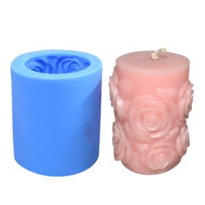 China Food Grade Flower Silicone Candle Mold Cylinder Eco Friendly 3D wholesale