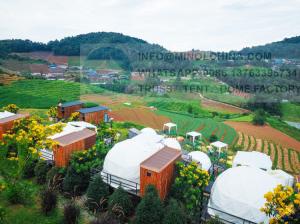 China Glamping Hotel Tent Geodesic Dome With Ventilation Window And Toilet wholesale