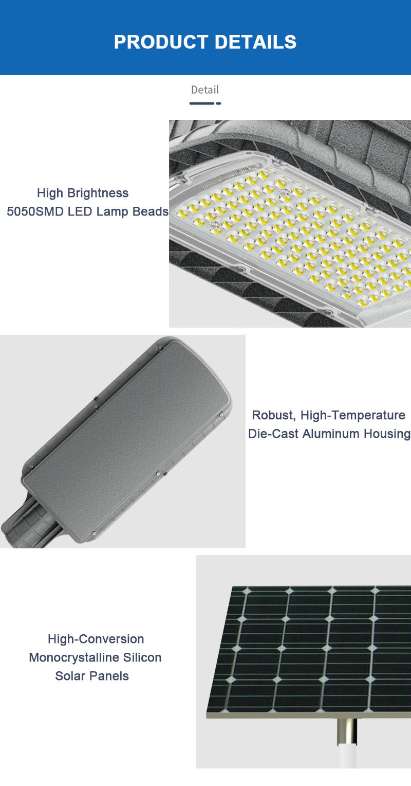Aluminum Smart LED Streetlight LED Solar Powered Street Light 12000 Lumen