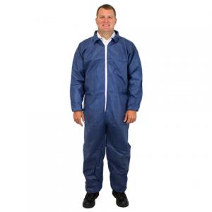 China SMS Fabric Safety Disposable Coverall Suit Mens Work Overalls With Collar wholesale