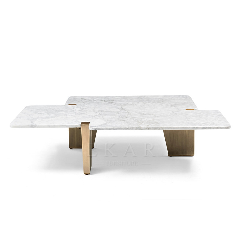 Practical design Modern Metal legs Marble Top Coffee Table